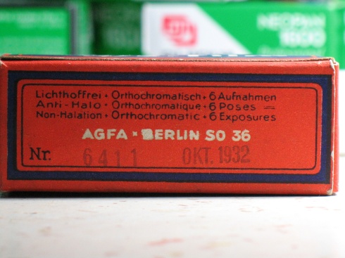 Agfa Isopan - this one still lives, that's just an illustration and not a picture of the victim
